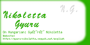 nikoletta gyuru business card
